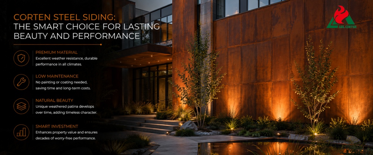 Corten steel siding